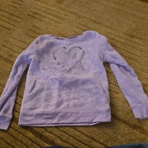 5/25 jumping beans Lilac Plush Heart Crewneck Fleece Size 7